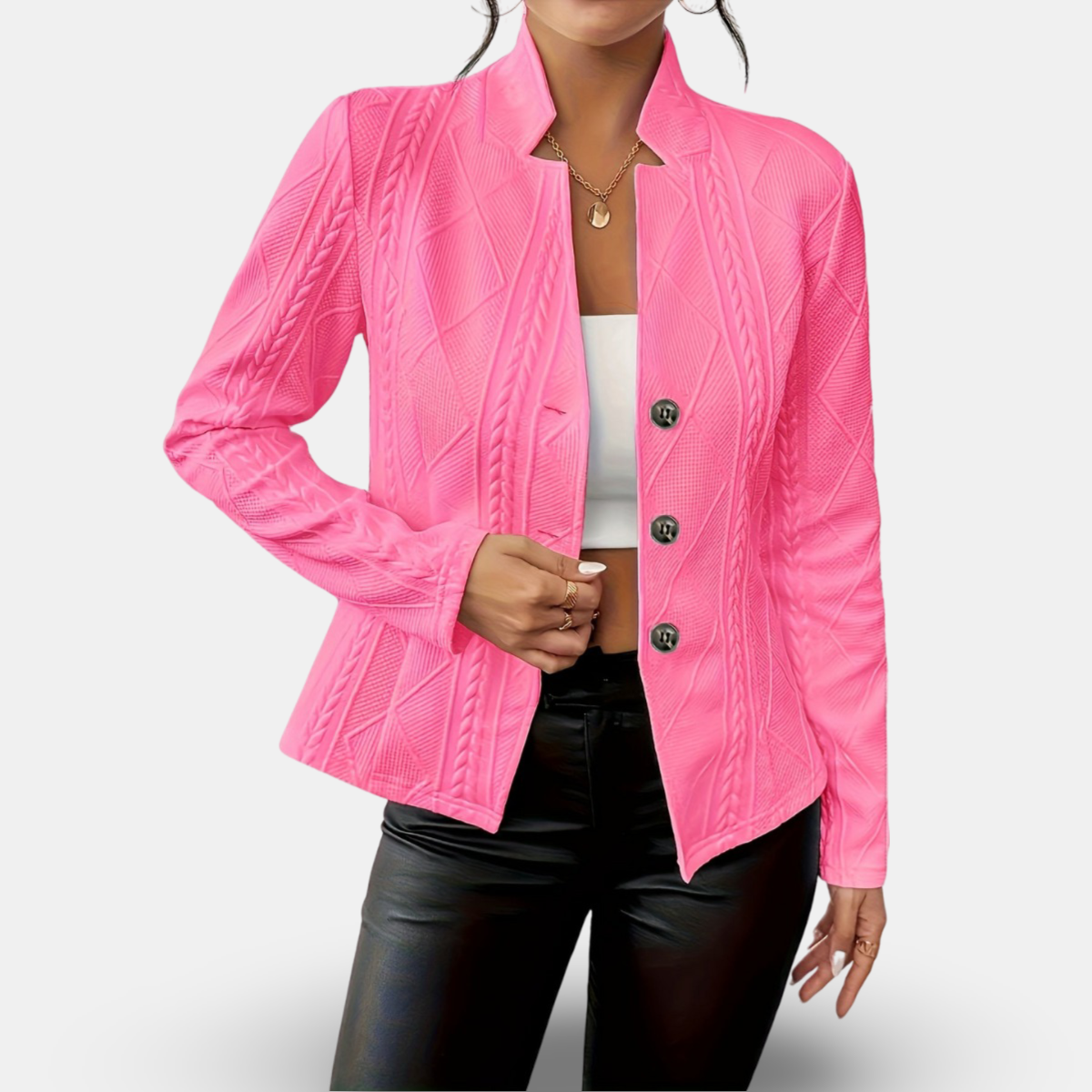 Lynn | Blazer De Manga Larga Con Textura Y Tres Botones