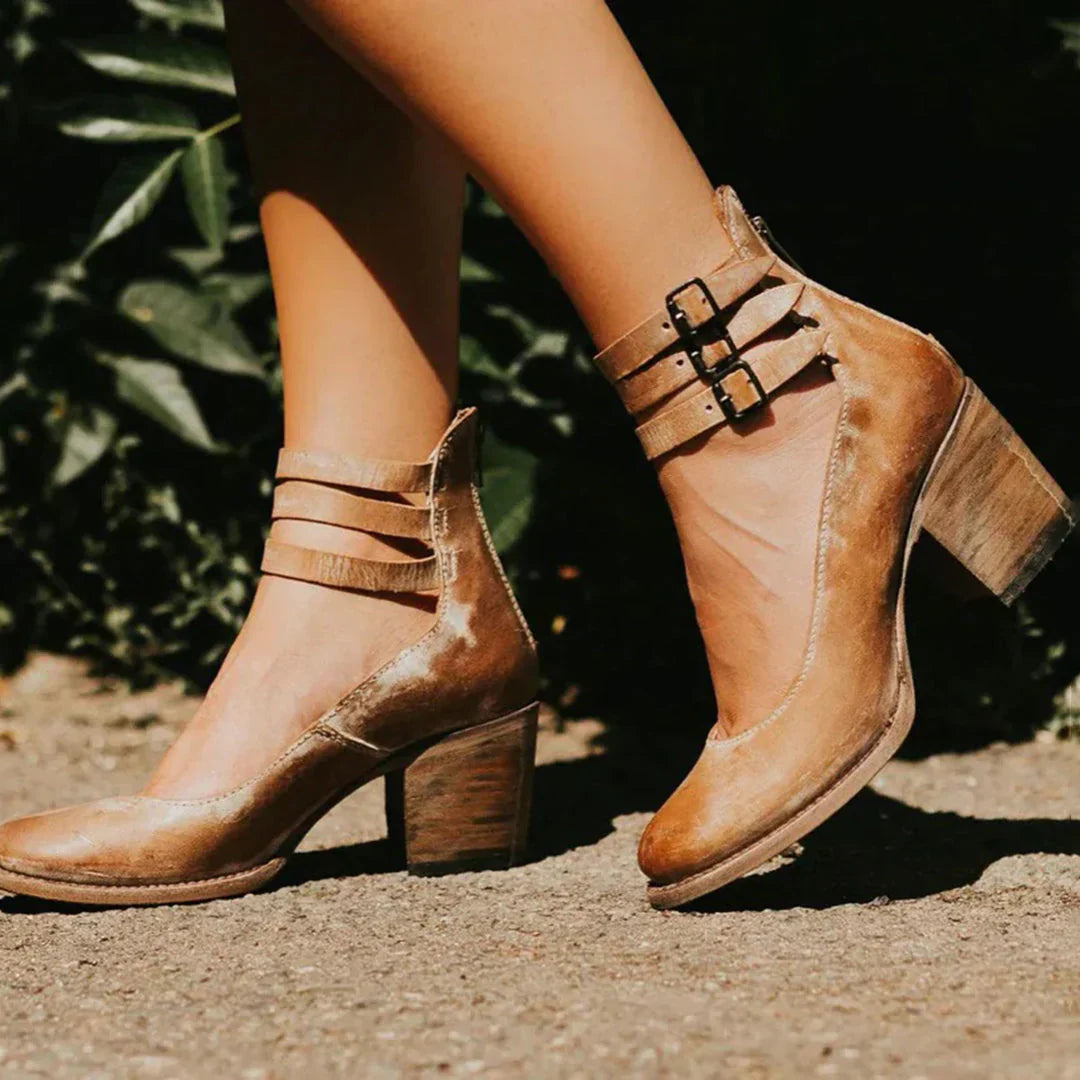 Steffie - Zapatos de Salón Con Tacón Grueso y Tiras