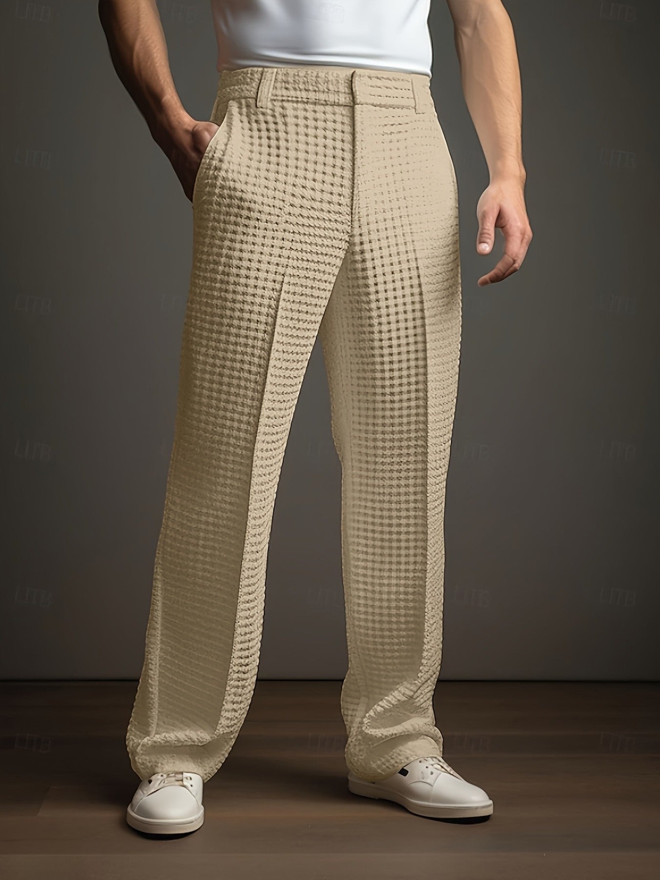 Harmen | Pantalones De Hombre De Corte Recto Con Textura