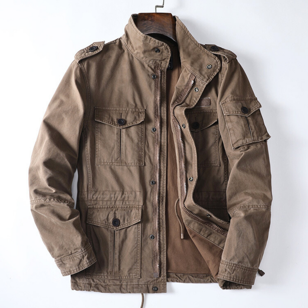 Sergei - Chaqueta Cargo Utilitaria Con Cuello Alto y Manga Larga