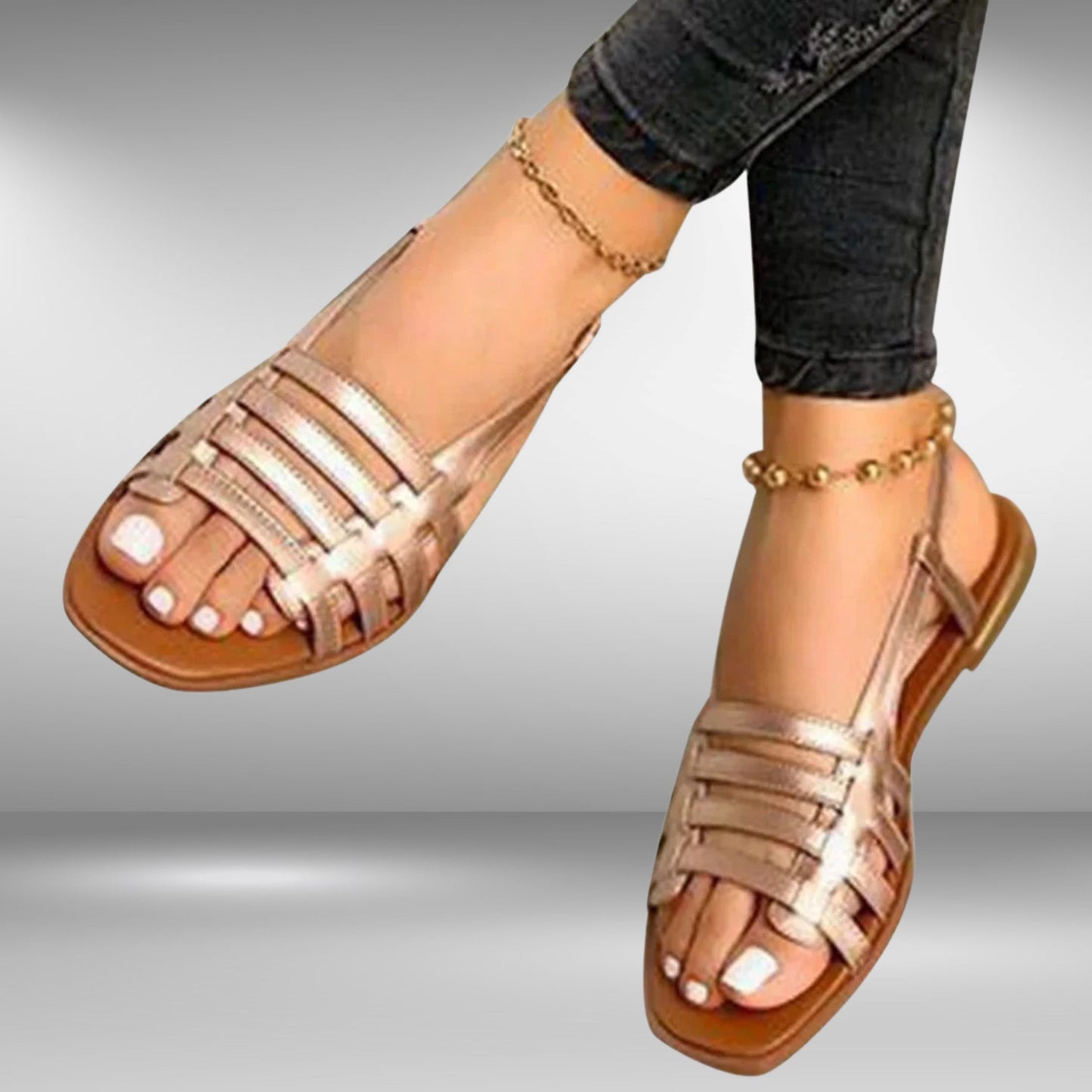 Mindy | Sandalias Romanas Planas Con Diseño Calado