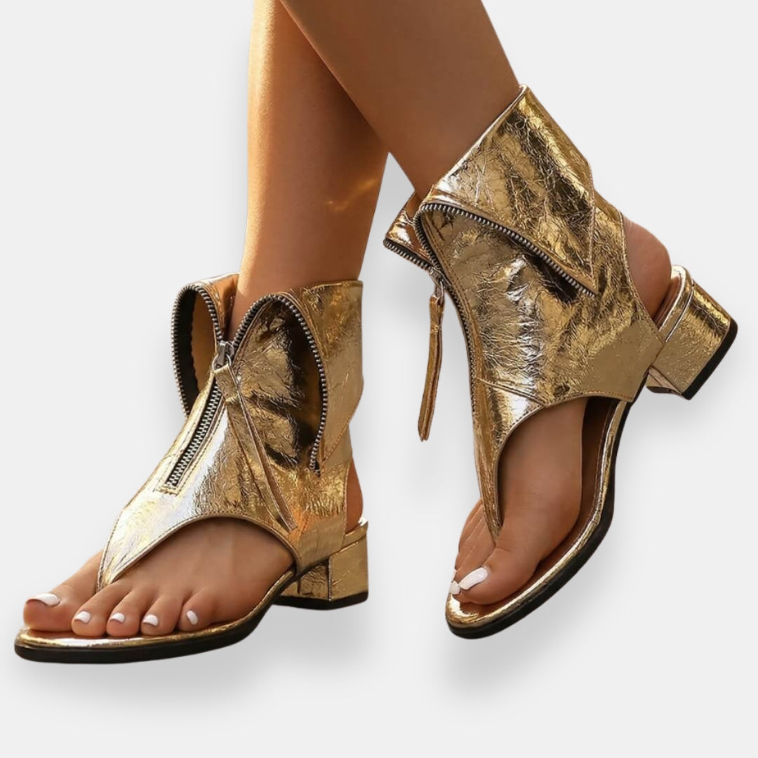 Sadiya | Sandalias de Tacón con Cremallera Frontal