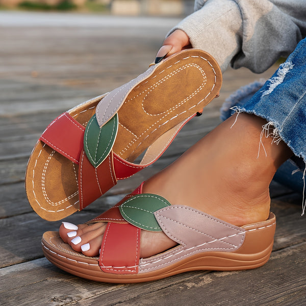 Eloina | Sandalias de Cuña Con Tiras Cruzadas