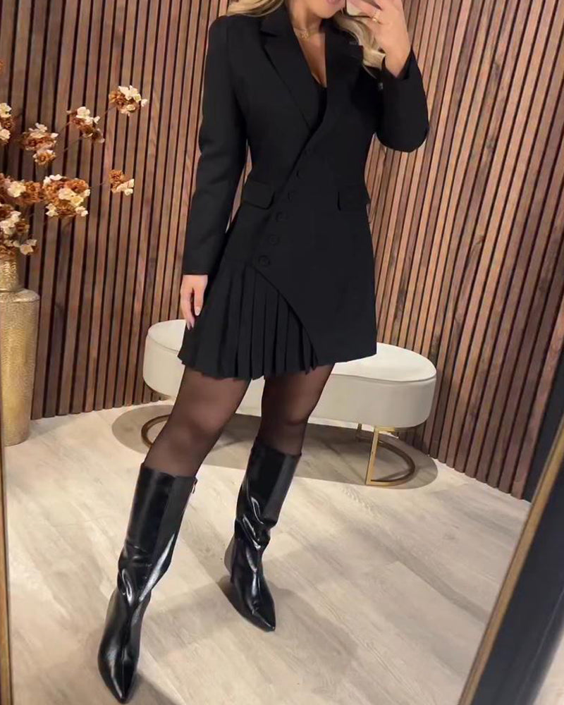 Nylani | Minivestido Tipo Blazer Plisado