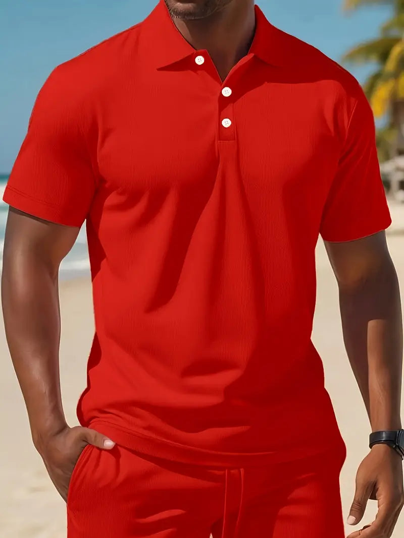 Kelvin | Conjunto De Polo Y Pantalones Cortos Con Textura