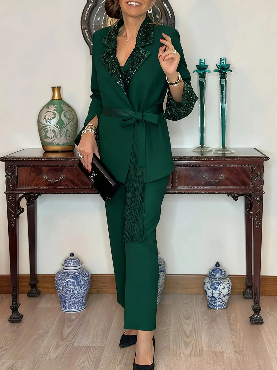Nitzanit | Conjunto Elegante Blazer y Pantalón Recto