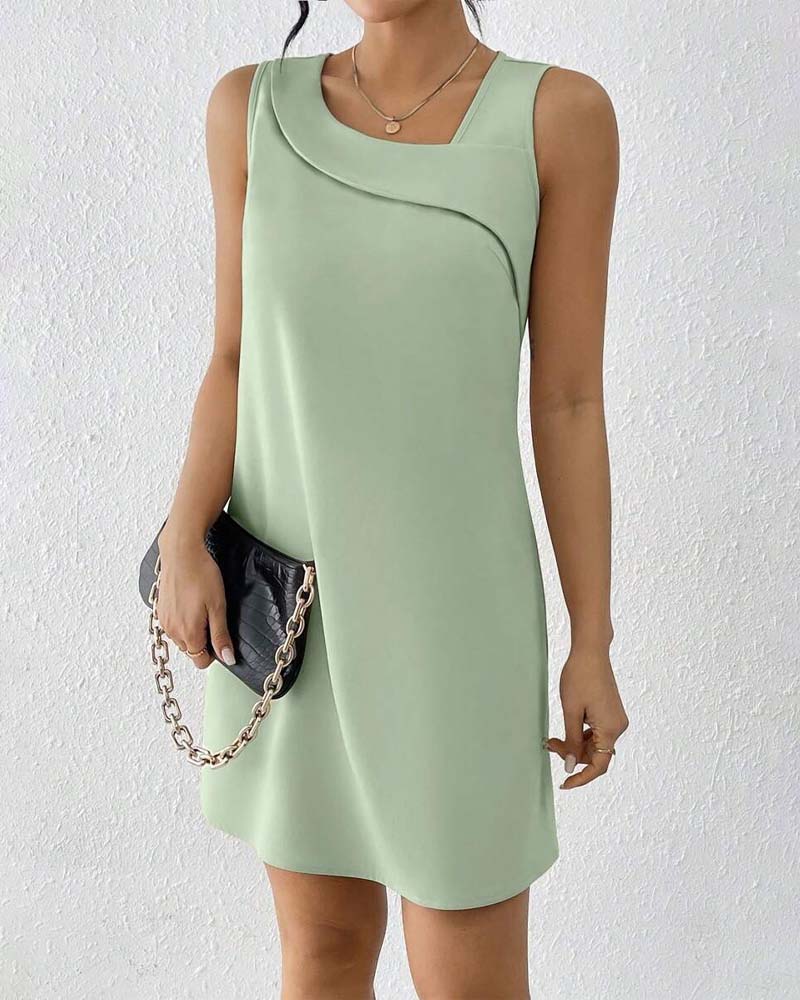 Ayna | Vestido mini sin Mangas de Corte en A en Verde Menta