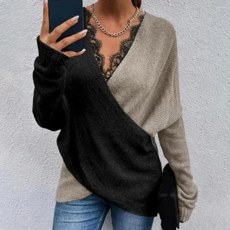 Keira | Jersey Cruzado de Manga Larga y Cuello en V