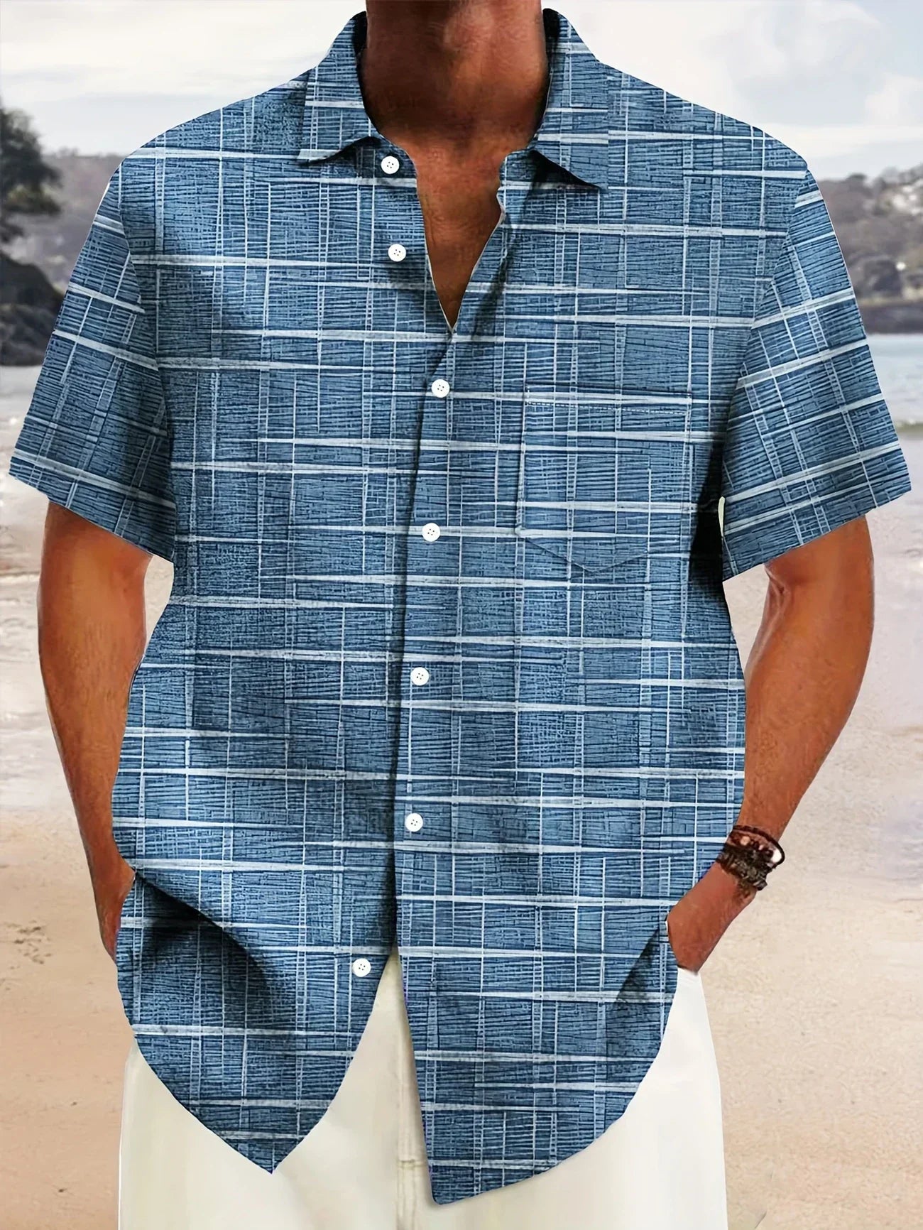 Haroyan | Camisa Hombre Manga Corta Patrón Cuadros