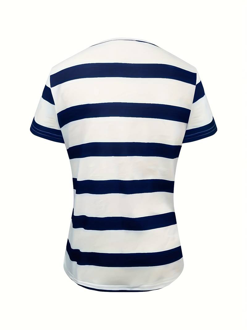 Kiley | Camiseta De Manga Corta a Rayas Con Escote en V
