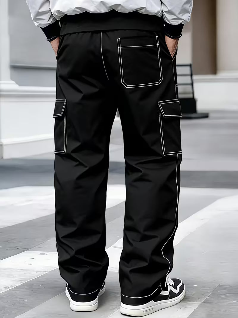 Demetri | Pantalones Cargo con Costura Contrastante