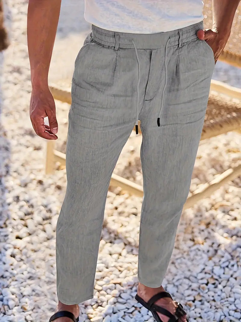 Nichols | Pantalón Lino Hombre Casual Cordón