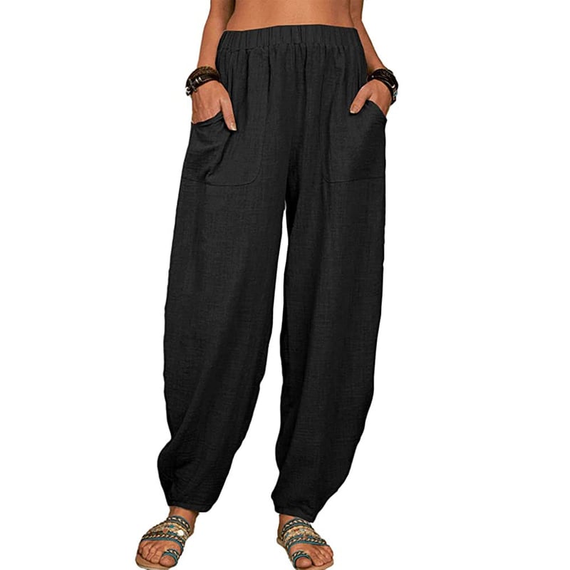 Zinzi | Pantalón Baggy Mujer Lino Bolsillos