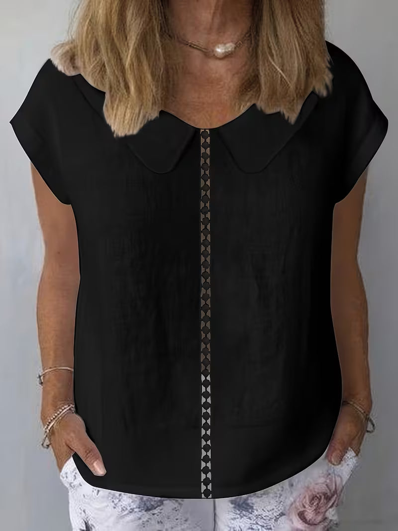 Aurelia | Blusa de Manga Corta con Corte Delantero