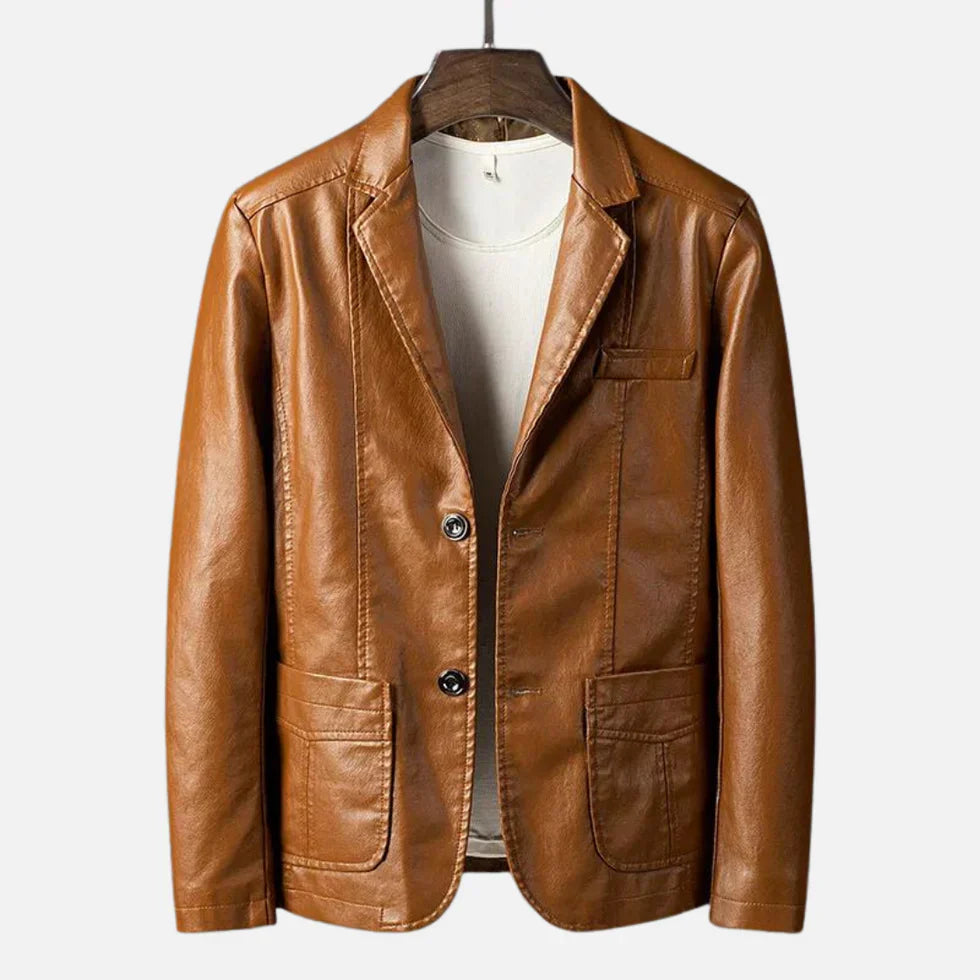 Heinz | Chaqueta Vintage Estilo Cuero Con Botones