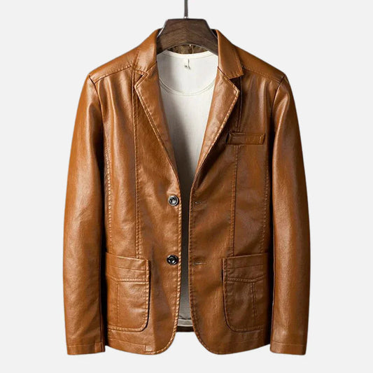 Heinz | Chaqueta Vintage Estilo Cuero Con Botones