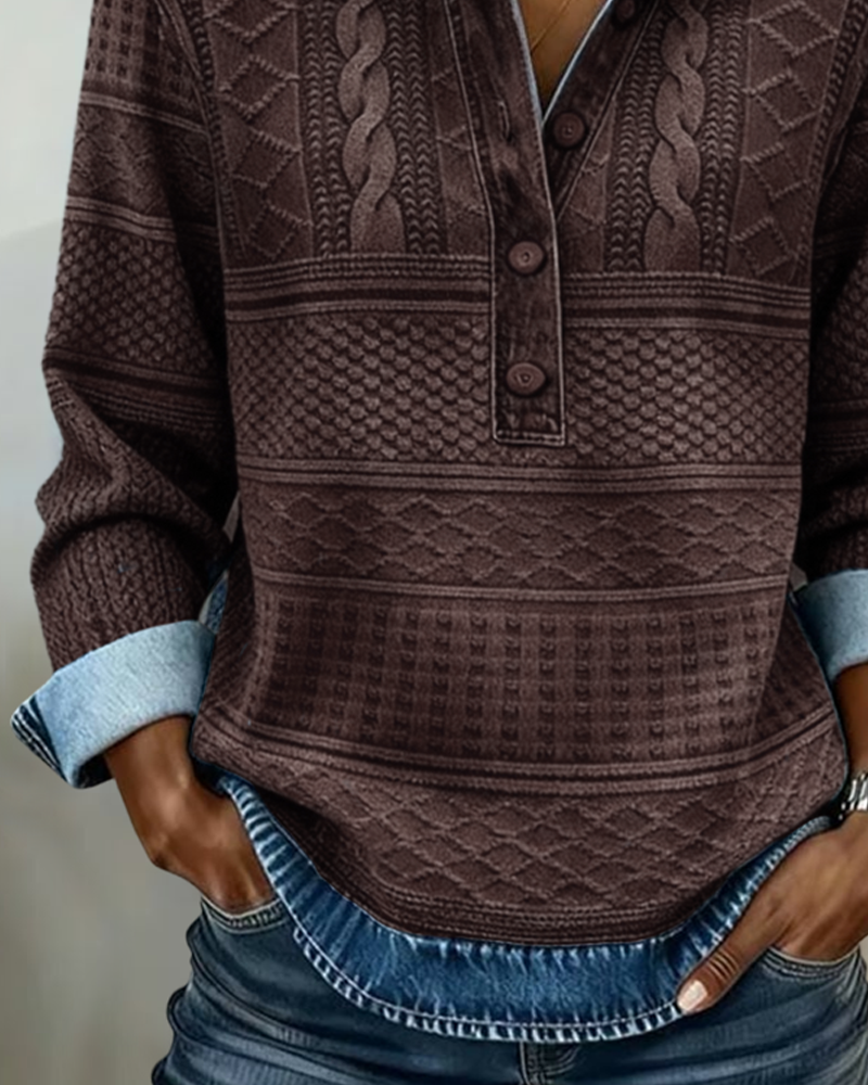 Melkorka | Sudadera Texturizada Con Botones Y Solapa