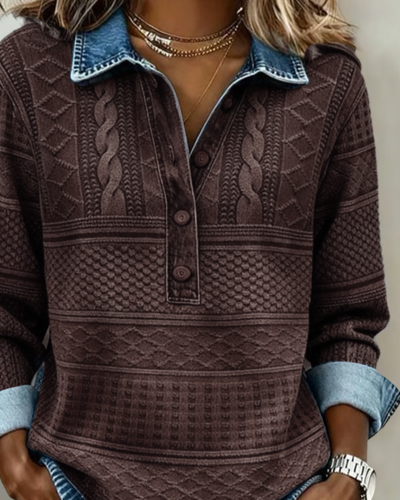 Melkorka | Sudadera Texturizada Con Botones Y Solapa