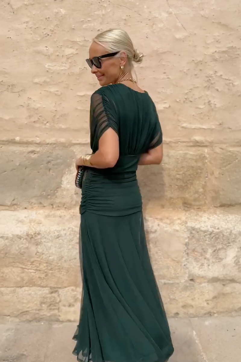 Nefeli | Vestido Maxi Fiesta Floral Escote Bardot