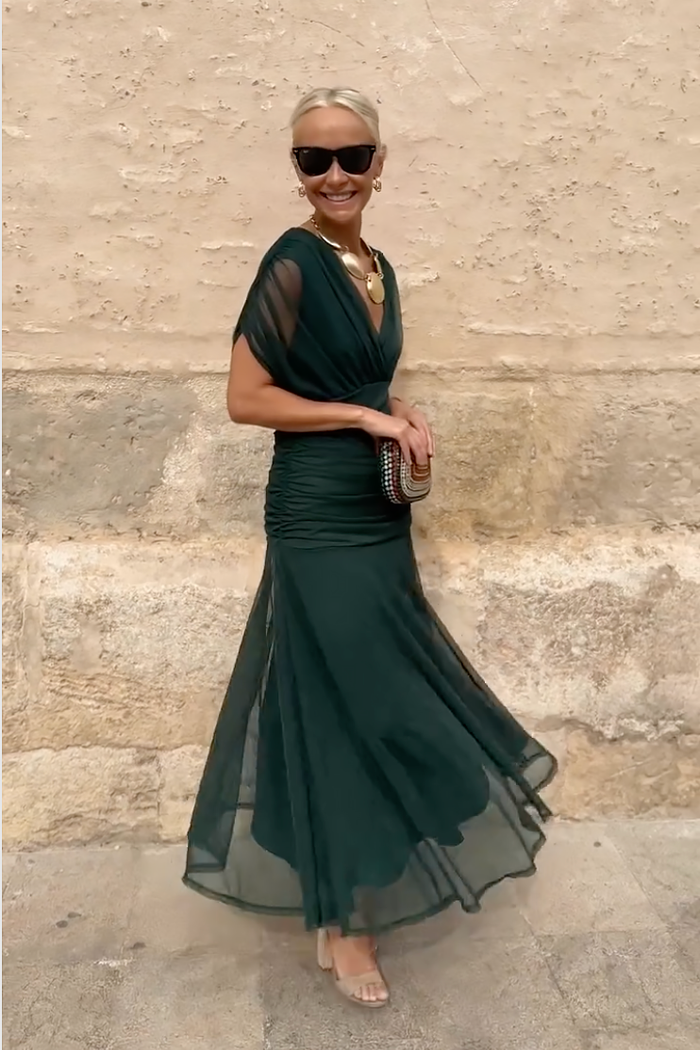 Nefeli | Vestido Maxi Fiesta Floral Escote Bardot