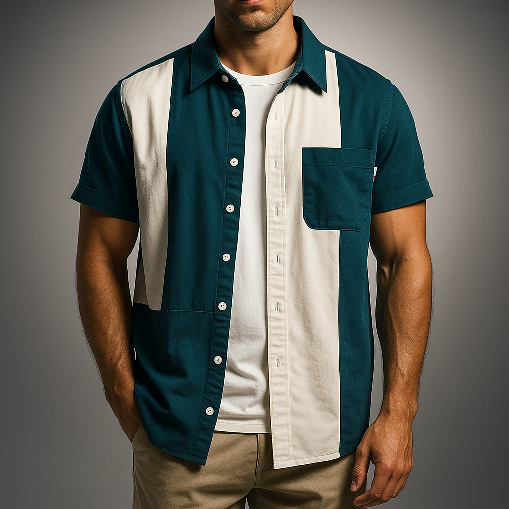 Biagio | Camisa Manga Corta Bloques Color Con Botones