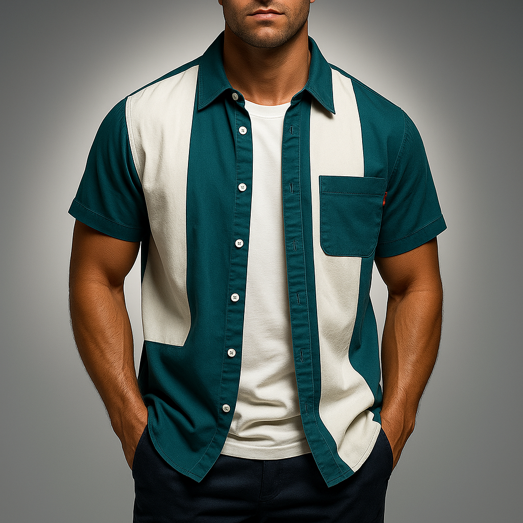 Biagio | Camisa Manga Corta Bloques Color Con Botones