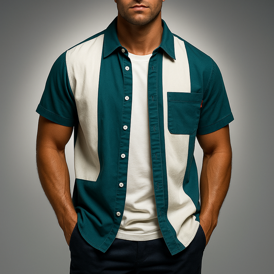 Biagio | Camisa Manga Corta Bloques Color Con Botones