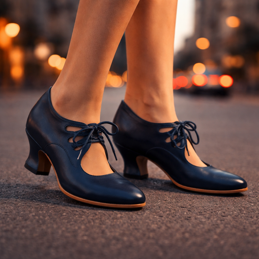 Zinnina | Zapatos de Tacón Medio con Cordones