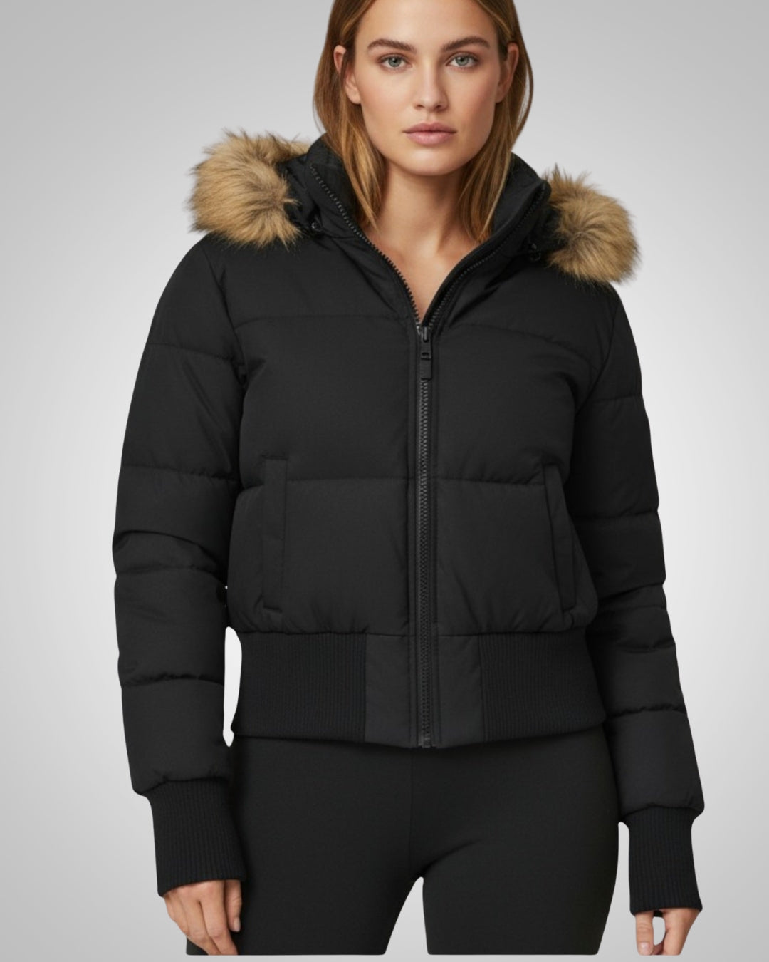 Isabel | Chaqueta acolchada con capucha de piel sintética