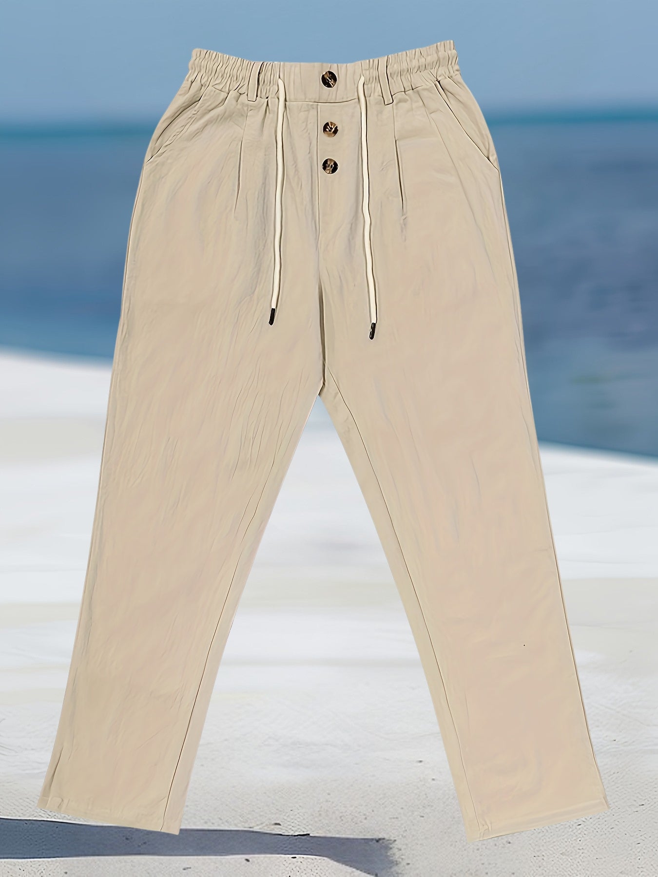 Aznar - Pantalón recto de lino con Cordón