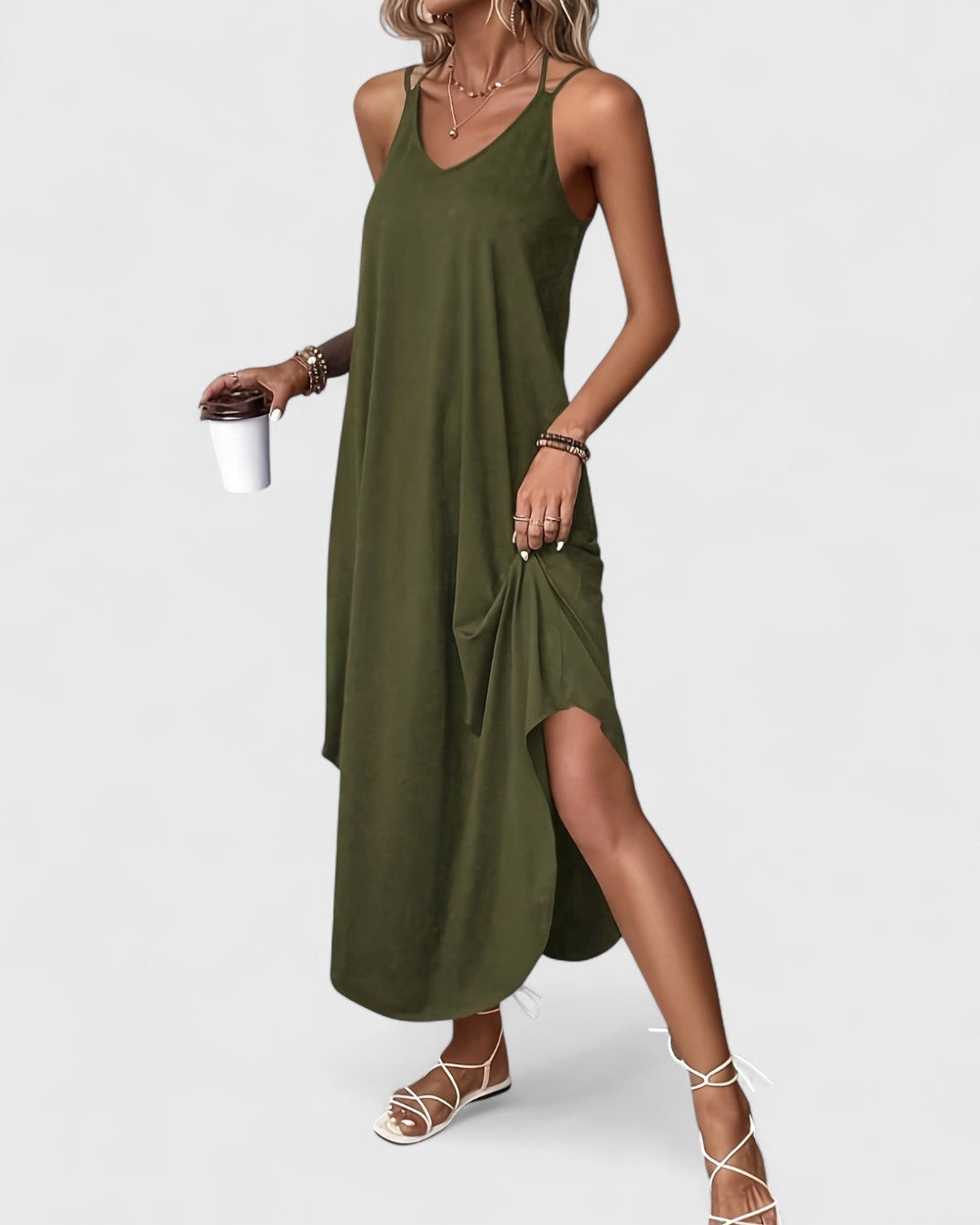 Tracie | Vestido Largo Sin Mangas Con Escote V