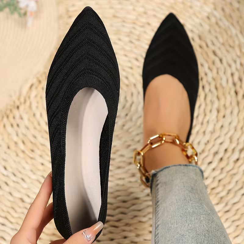 Mikya - Bailarinas Sin Cordones de Punto Con Punta Afilada