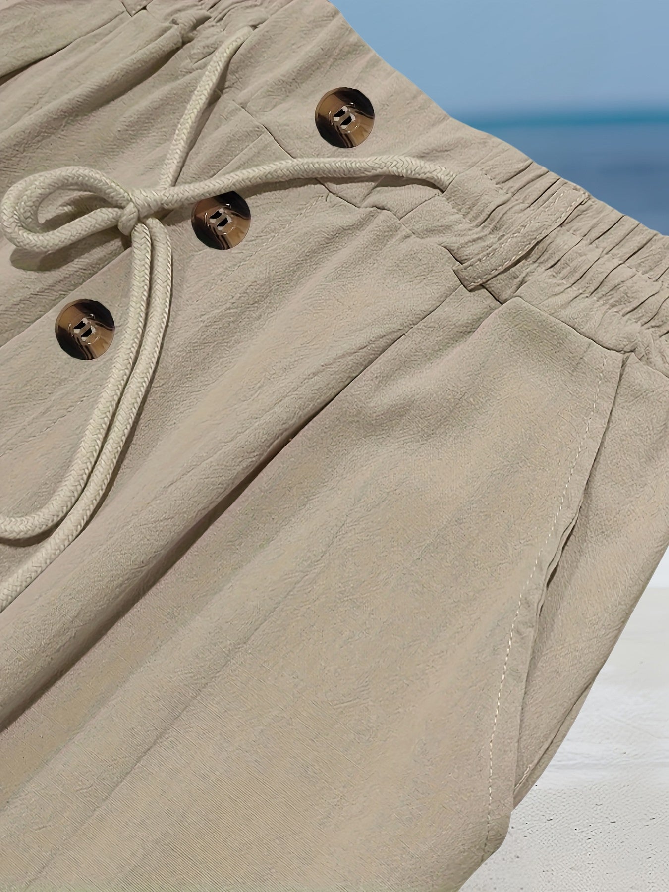 Aznar - Pantalón recto de lino con Cordón