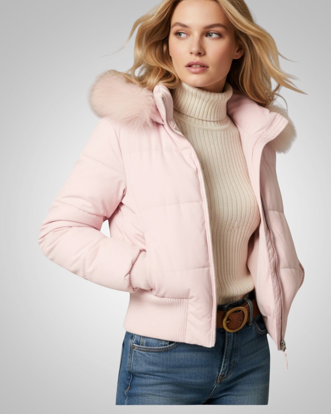 Isabel | Chaqueta acolchada con capucha de piel sintética