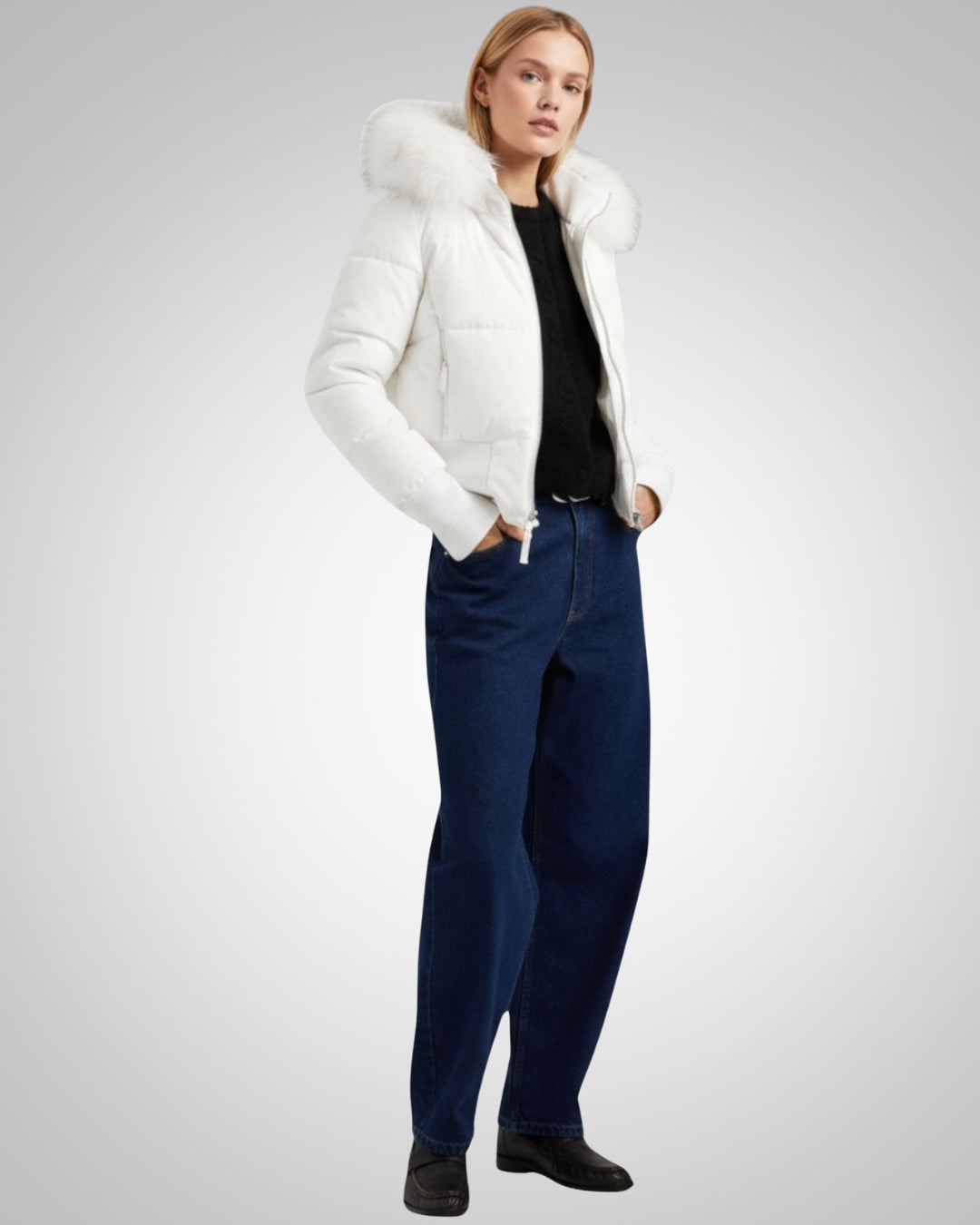 Isabel | Chaqueta acolchada con capucha de piel sintética
