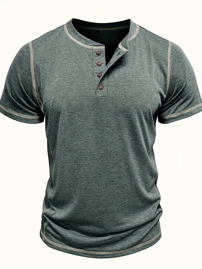 Orazio | Camiseta De Manga Corta Con Cuello Henley