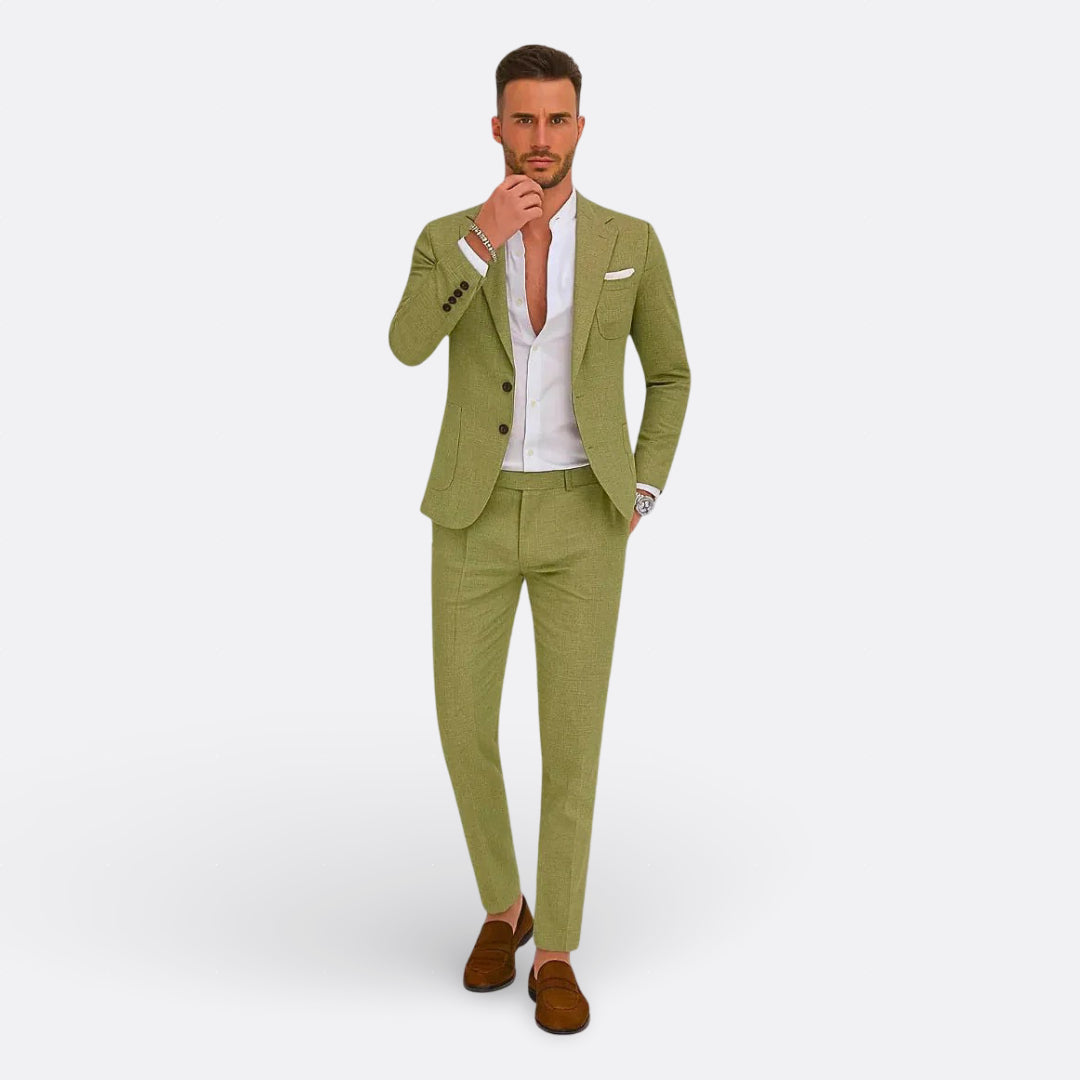 Jedson | Conjunto De Traje De Mezcla De Lino Con Chaqueta