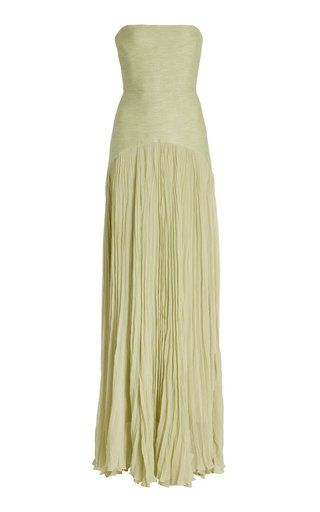 Carina | Vestido Maxi Plisado Sin Tirantes
