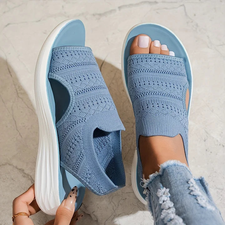 Deborish - Sandalias de Plataforma Sin Cordones de Punto
