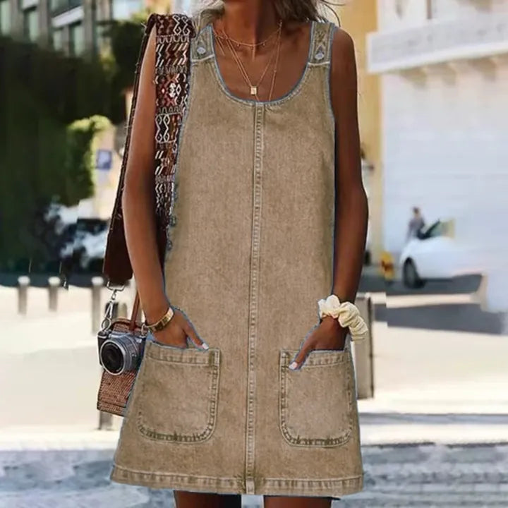 Otylia | Vestido Sin Mangas Estilo Vaquero