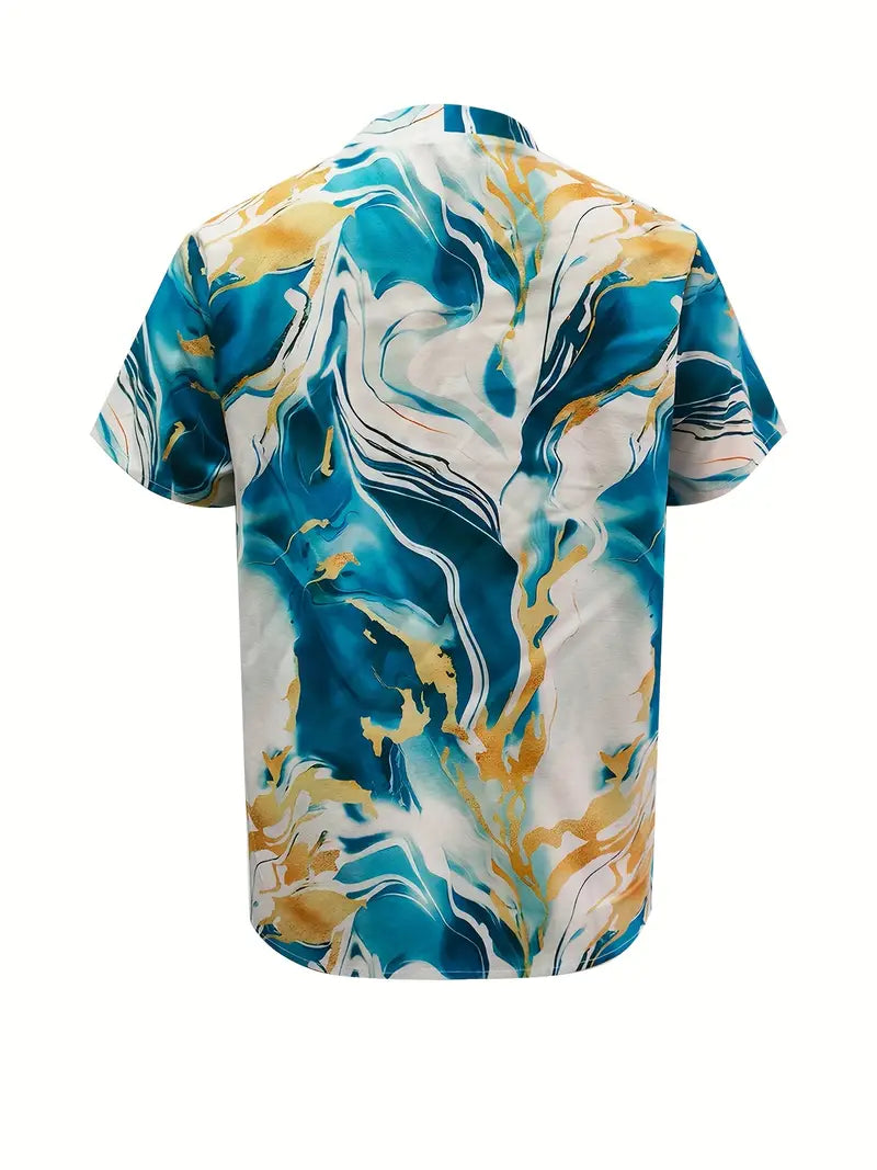 Maroula - Blusa de manga corta con estampado de mármol