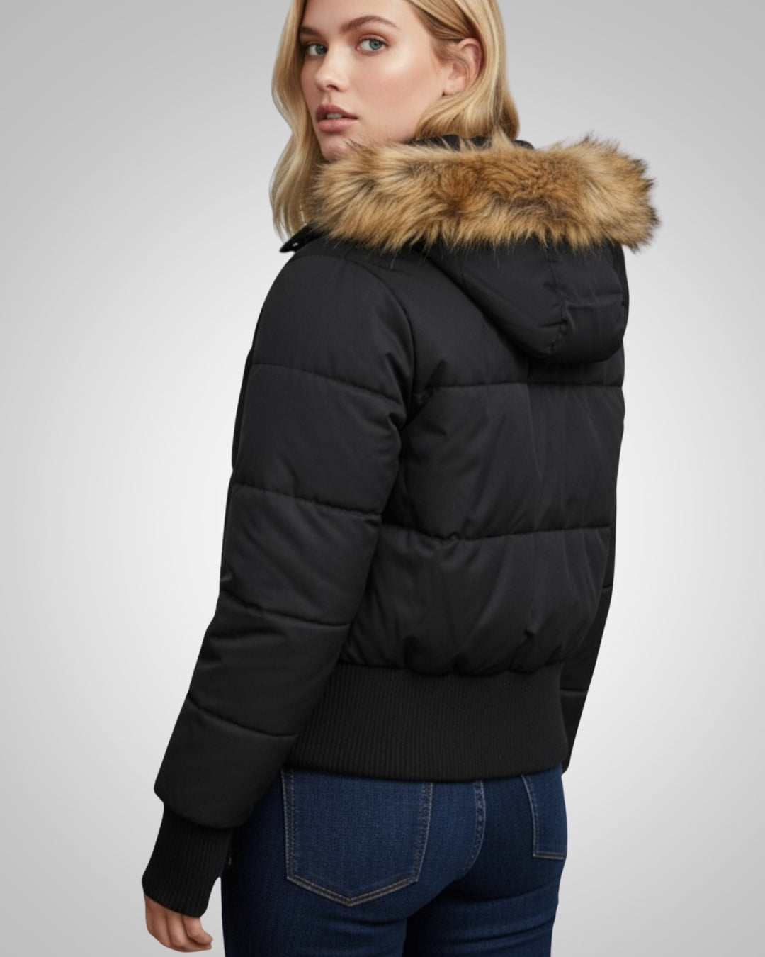 Isabel | Chaqueta acolchada con capucha de piel sintética