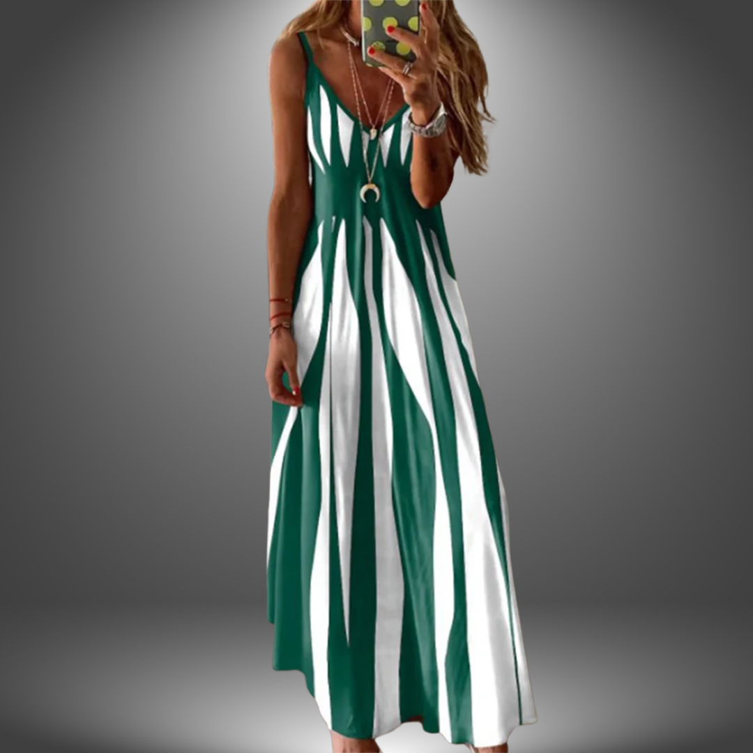 Angela | Vestido Largo Tirantes Estampado
