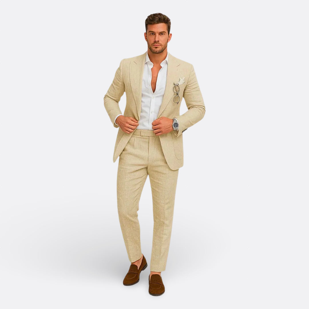 Jedson | Conjunto De Traje De Mezcla De Lino Con Chaqueta