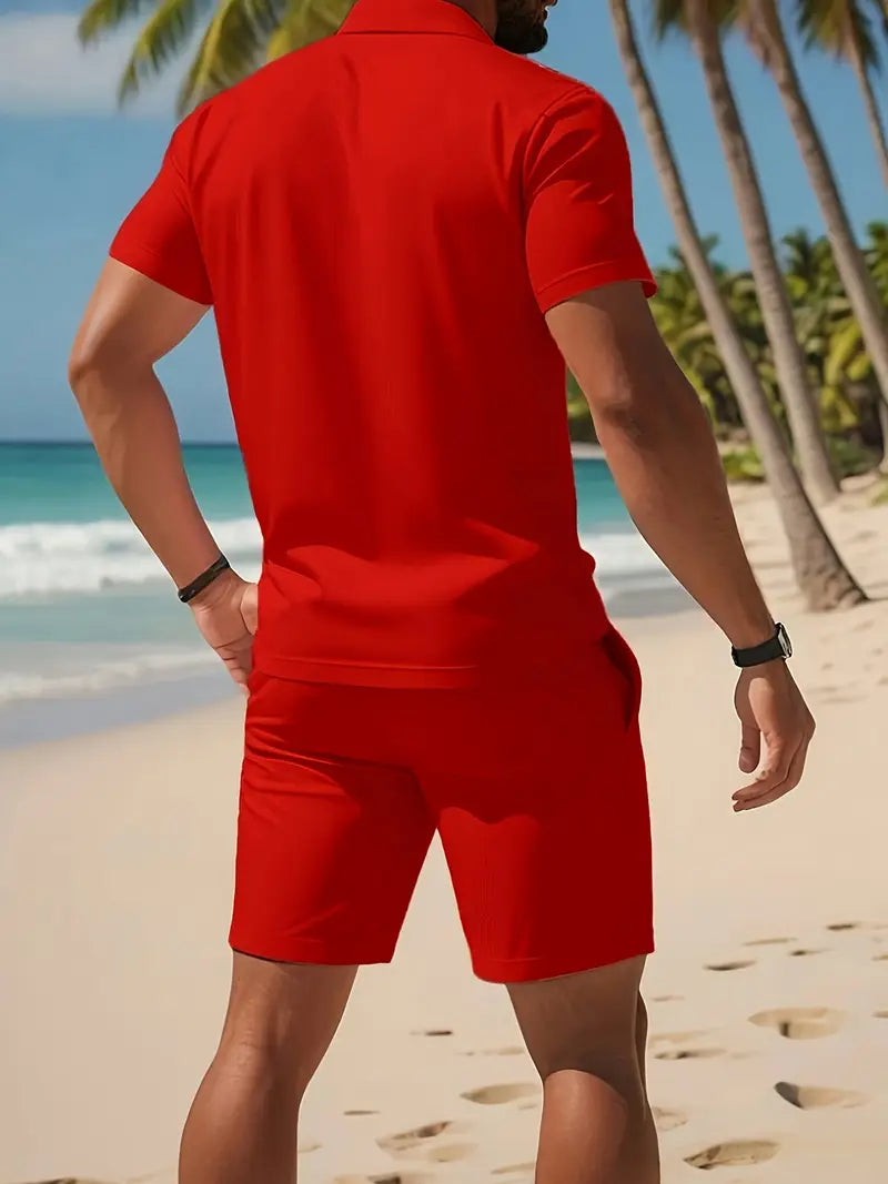 Kelvin | Conjunto De Polo Y Pantalones Cortos Con Textura