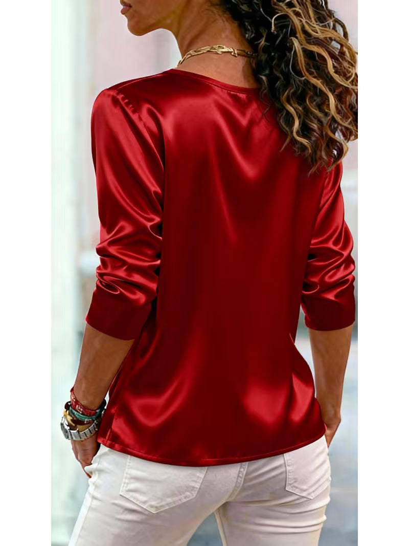 Avelea | Blusa de satén con escote cuadrado