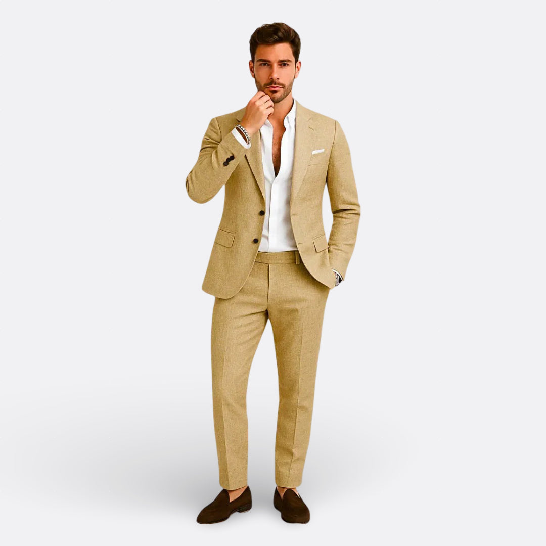 Jedson | Conjunto De Traje De Mezcla De Lino Con Chaqueta