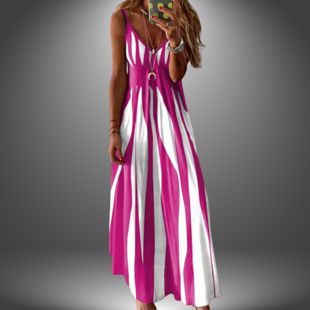 Angela | Vestido Largo Tirantes Estampado
