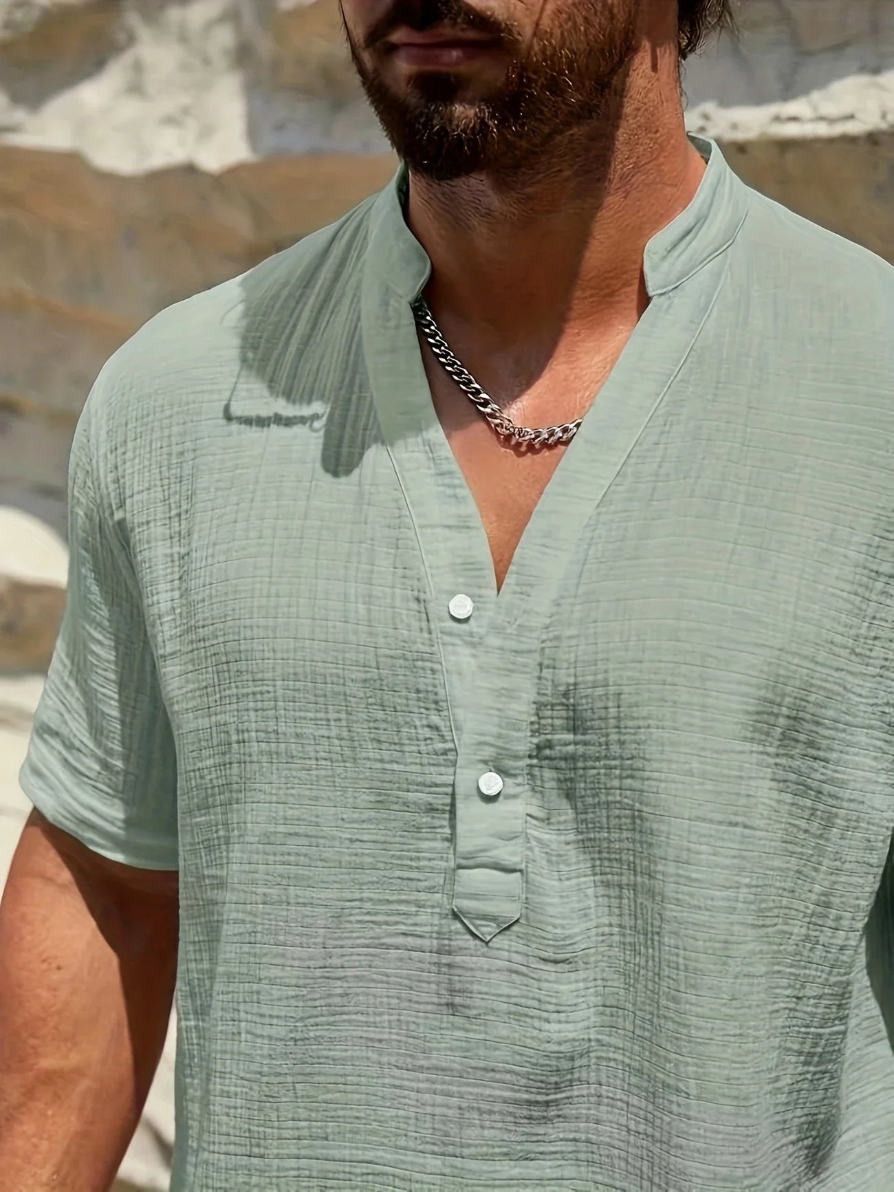 Sancho | Camisa Manga Corta Cuello Mao