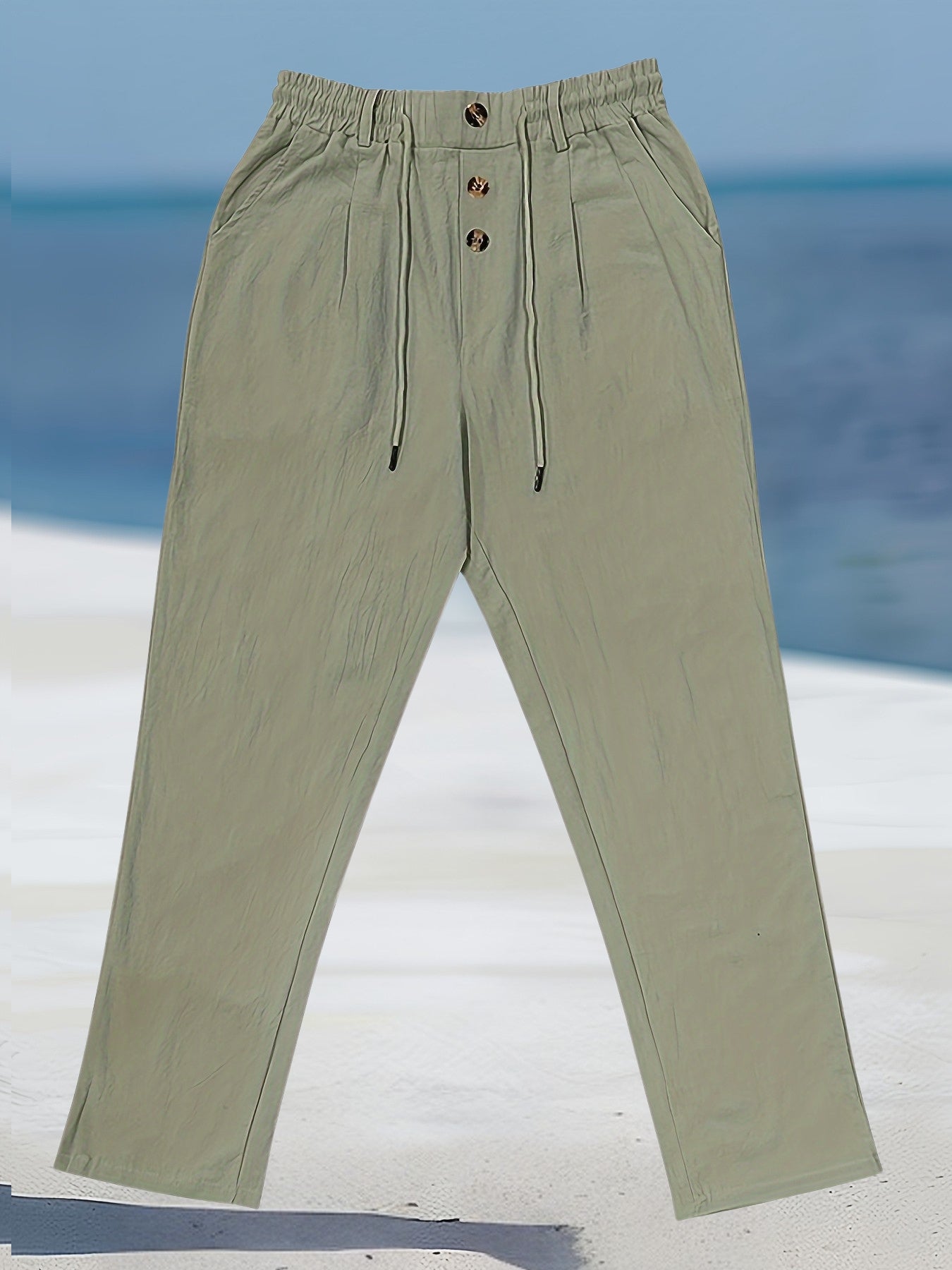 Aznar - Pantalón recto de lino con Cordón
